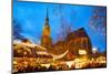 St. Reinoldi Church and Christmas Market at Dusk, Dortmund, North Rhine-Westphalia, Germany, Europe-Frank Fell-Mounted Photographic Print