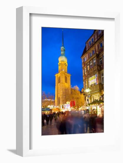 St. Reinoldi Church and Christmas Market at Dusk, Dortmund, North Rhine-Westphalia, Germany, Europe-Frank Fell-Framed Photographic Print