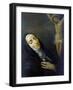 St Rita De Cascia in Ecstasy in Front of the Figure of Christ on the Cross, 19th Century-null-Framed Giclee Print