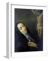 St Rita De Cascia in Ecstasy in Front of the Figure of Christ on the Cross, 19th Century-null-Framed Giclee Print