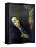 St Rita De Cascia in Ecstasy in Front of the Figure of Christ on the Cross, 19th Century-null-Framed Stretched Canvas