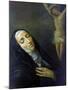 St Rita De Cascia in Ecstasy in Front of the Figure of Christ on the Cross, 19th Century-null-Mounted Giclee Print