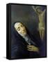 St Rita De Cascia in Ecstasy in Front of the Figure of Christ on the Cross, 19th Century-null-Framed Stretched Canvas