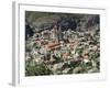 St. Saba Church and Red Tile Roofed Town, Bcharre, Qadisha Valley, North Lebanon-Christian Kober-Framed Photographic Print