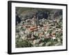 St. Saba Church and Red Tile Roofed Town, Bcharre, Qadisha Valley, North Lebanon-Christian Kober-Framed Photographic Print