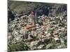 St. Saba Church and Red Tile Roofed Town, Bcharre, Qadisha Valley, North Lebanon-Christian Kober-Mounted Photographic Print