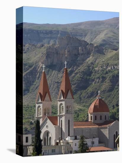 St. Saba Church, Red Tile Roofed Town, Bcharre, Qadisha Valley, North Lebanon, Middle East-Christian Kober-Stretched Canvas