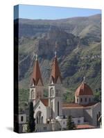 St. Saba Church, Red Tile Roofed Town, Bcharre, Qadisha Valley, North Lebanon, Middle East-Christian Kober-Stretched Canvas