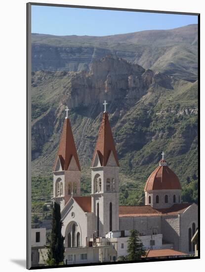 St. Saba Church, Red Tile Roofed Town, Bcharre, Qadisha Valley, North Lebanon, Middle East-Christian Kober-Mounted Photographic Print