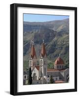 St. Saba Church, Red Tile Roofed Town, Bcharre, Qadisha Valley, North Lebanon, Middle East-Christian Kober-Framed Photographic Print