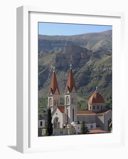 St. Saba Church, Red Tile Roofed Town, Bcharre, Qadisha Valley, North Lebanon, Middle East-Christian Kober-Framed Photographic Print