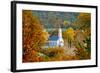 St. Sava Serbian Church and Cemetery in Jackson, California Surrounded by Fall Colors-John Alves-Framed Photographic Print