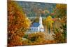 St. Sava Serbian Church and Cemetery in Jackson, California Surrounded by Fall Colors-John Alves-Mounted Photographic Print