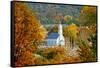 St. Sava Serbian Church and Cemetery in Jackson, California Surrounded by Fall Colors-John Alves-Framed Stretched Canvas