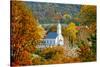 St. Sava Serbian Church and Cemetery in Jackson, California Surrounded by Fall Colors-John Alves-Stretched Canvas