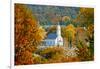 St. Sava Serbian Church and Cemetery in Jackson, California Surrounded by Fall Colors-John Alves-Framed Photographic Print