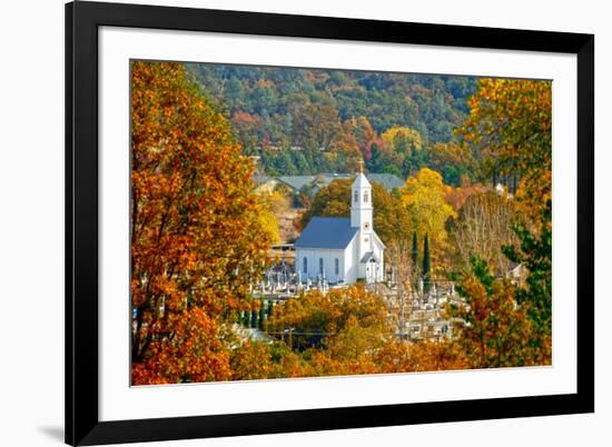 St. Sava Serbian Church and Cemetery in Jackson, California Surrounded by Fall Colors-John Alves-Framed Photographic Print