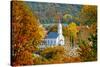 St. Sava Serbian Church and Cemetery in Jackson, California Surrounded by Fall Colors-John Alves-Stretched Canvas