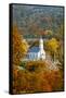 St. Sava Serbian Church and Cemetery in Jackson, California Surrounded by Fall Colors-John Alves-Framed Stretched Canvas