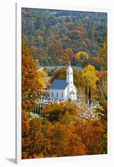 St. Sava Serbian Church and Cemetery in Jackson, California Surrounded by Fall Colors-John Alves-Framed Photographic Print