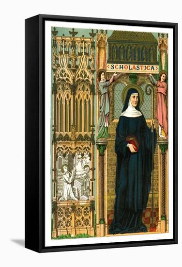 St Scholastica, 1886-null-Framed Stretched Canvas