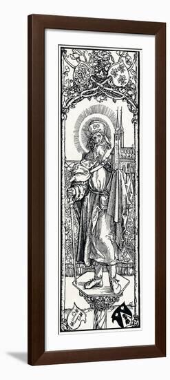 St Sebaldus on a Capital,-Albrecht Dürer-Framed Giclee Print