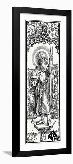 St Sebaldus on a Capital,-Albrecht Dürer-Framed Premium Giclee Print