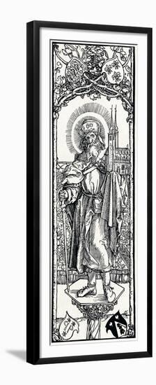 St Sebaldus on a Capital,-Albrecht Dürer-Framed Premium Giclee Print