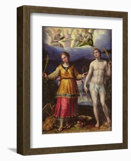 St.Sebastian and St.Cecilia-Lavinia Fontana-Framed Giclee Print