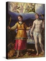 St.Sebastian and St.Cecilia-Lavinia Fontana-Stretched Canvas