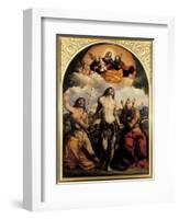 St. Sebastian Between Saints Jerom and John the Baptist, 1522-Dosso Dossi-Framed Giclee Print