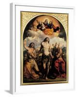 St. Sebastian Between Saints Jerom and John the Baptist, 1522-Dosso Dossi-Framed Giclee Print