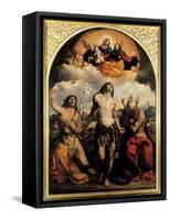 St. Sebastian Between Saints Jerom and John the Baptist, 1522-Dosso Dossi-Framed Stretched Canvas
