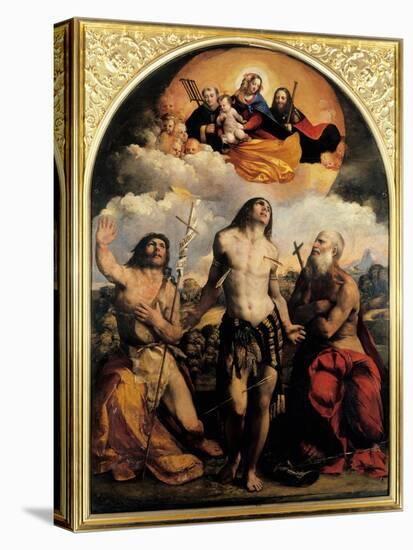 St. Sebastian Between Saints Jerom and John the Baptist, 1522-Dosso Dossi-Stretched Canvas