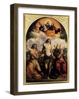 St. Sebastian Between Saints Jerom and John the Baptist, 1522-Dosso Dossi-Framed Giclee Print