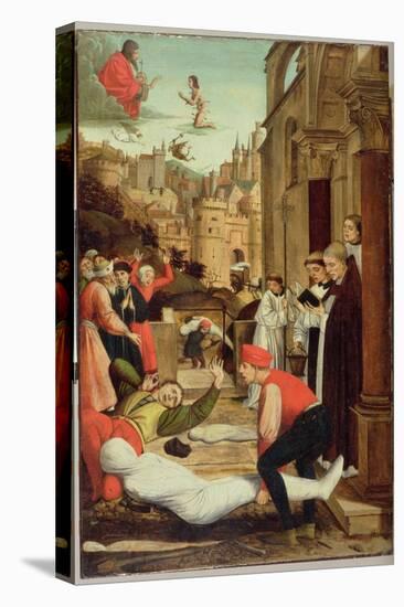 St. Sebastian Interceding for the Plague Stricken, 1497-99-Josse Lieferinxe-Stretched Canvas