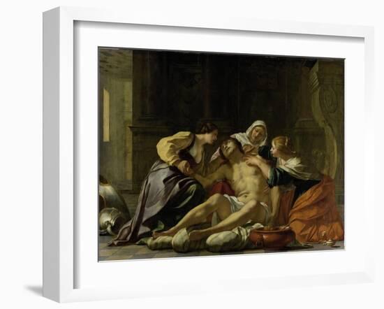 St Sebastian Nursed by Irene and Her Helpers-Jacques Blanchard-Framed Art Print