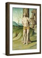 St. Sebastian (Oil on Panel)-Marco Palmezzano-Framed Giclee Print