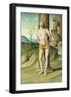 St. Sebastian (Oil on Panel)-Marco Palmezzano-Framed Giclee Print