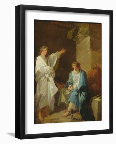 St Sebastian Preaching the Faith of Diocletian in Prisons-Francois Andre Vincent-Framed Giclee Print