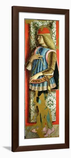 St. Sebastian, Right Hand Panel of the Second Triptych of the Valle Castellamo-Carlo Crivelli-Framed Giclee Print