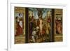 St. Sebastian's Altarpiece: Ss. Barbara and Elizabeth, Martyrdom of S. Sebastian-Hans Holbein the Younger-Framed Giclee Print