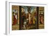 St. Sebastian's Altarpiece: Ss. Barbara and Elizabeth, Martyrdom of S. Sebastian-Hans Holbein the Younger-Framed Giclee Print