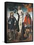 St Sebastian, St Rocco and St Giorgio, Reverse Side of the Processional Banner of Orzinuovi-Vincenzo Foppa-Framed Stretched Canvas