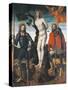 St Sebastian, St Rocco and St Giorgio, Reverse Side of the Processional Banner of Orzinuovi-Vincenzo Foppa-Stretched Canvas