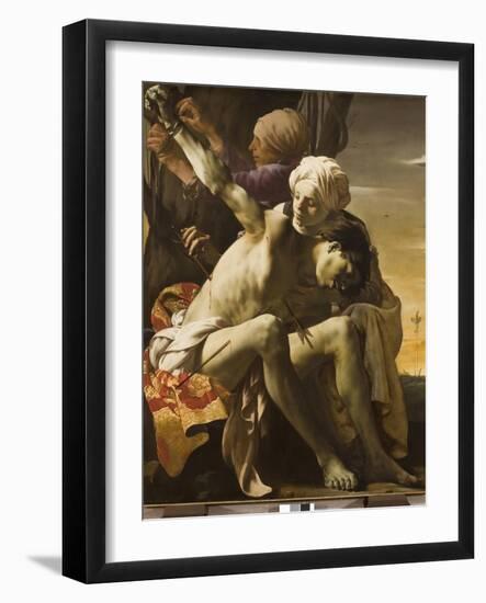 St. Sebastian Tended by Irene, 1625-Hendrick Terbrugghen-Framed Giclee Print