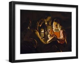 St. Sebastian Tended by Irene, c.1638-39-Georges de La Tour-Framed Giclee Print