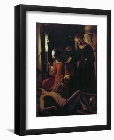 St. Sebastian Tended by St. Irene, C.1649-Georges de La Tour-Framed Giclee Print