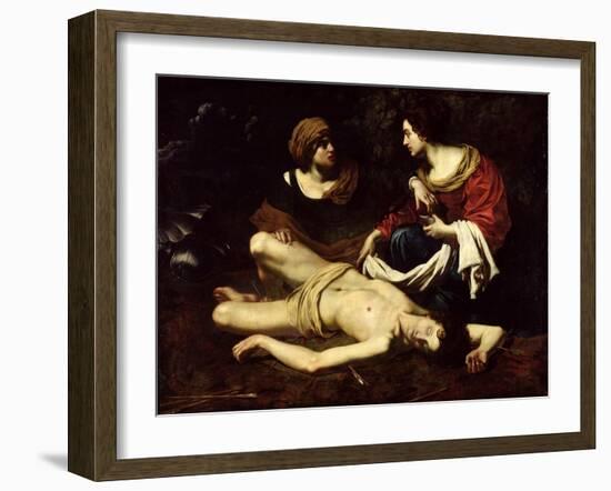 St. Sebastian Tended by St. Irene-Nicolas Regnier-Framed Giclee Print