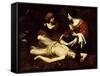 St. Sebastian Tended by St. Irene-Nicolas Regnier-Framed Stretched Canvas